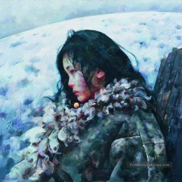neige Tableau Peinture - La neige tombait toujours tranquillement AX Tibet